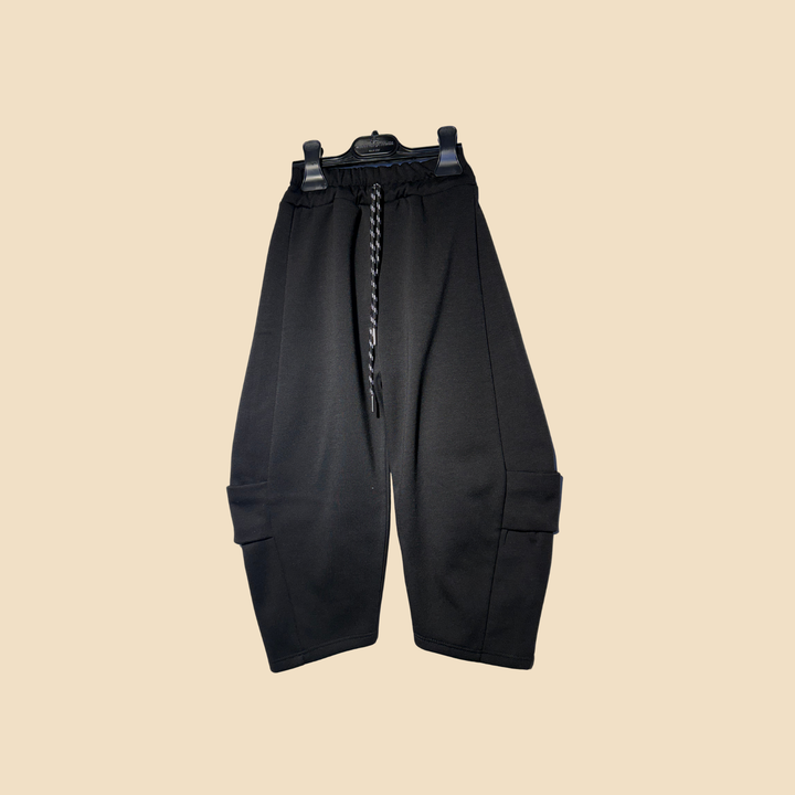 Pantalone Jogger Nero con Tasche Laterali