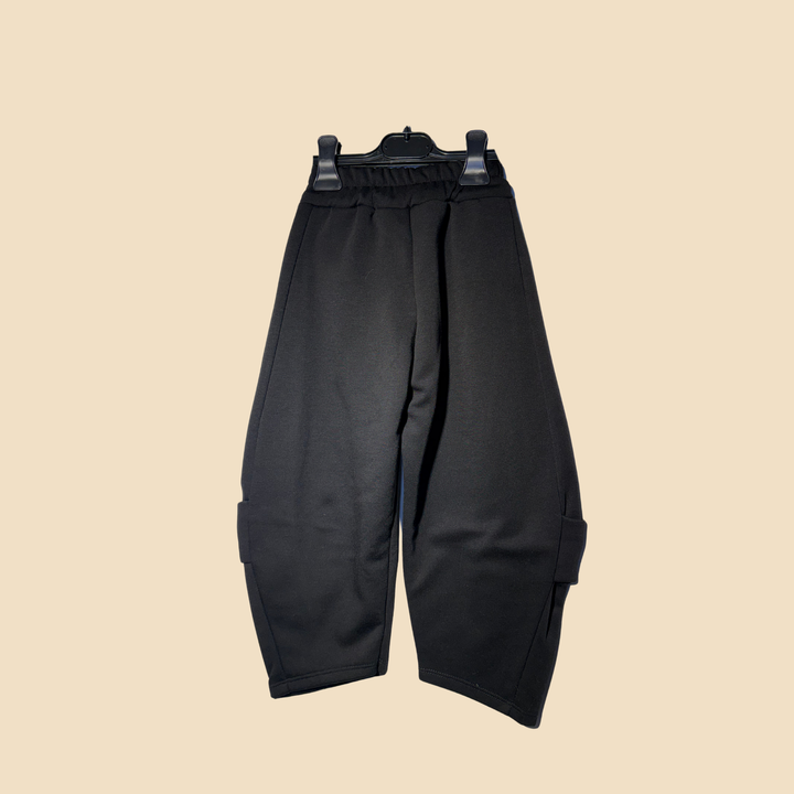 Pantalone Jogger Nero con Tasche Laterali