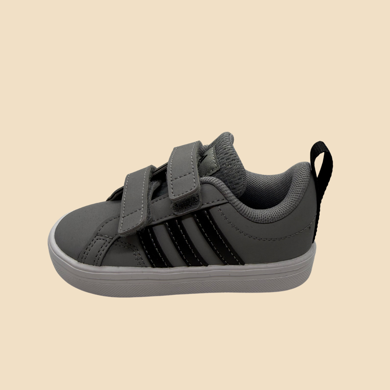 Sneakers Bambino Grigie con Doppio Strappo