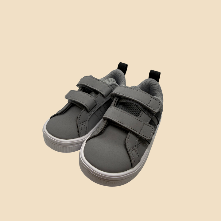 Sneakers Bambino Grigie con Doppio Strappo