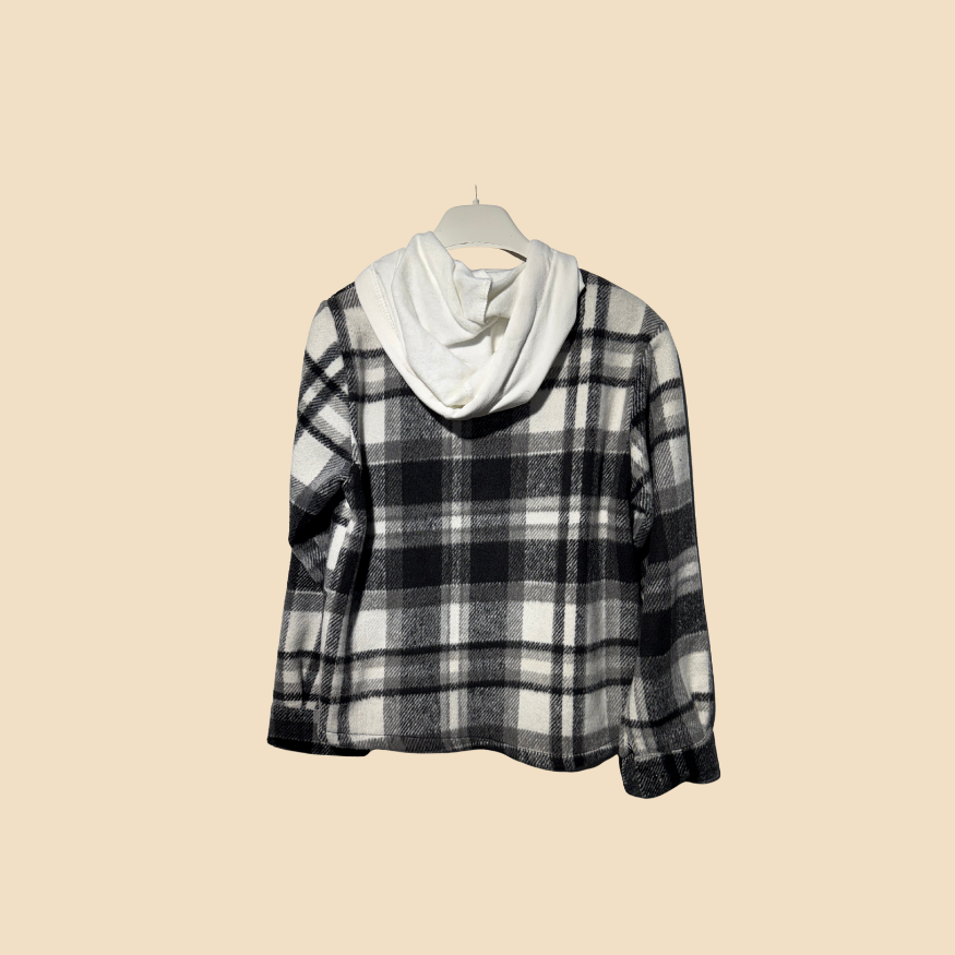 Camicia Felpata a Quadri con Cappuccio