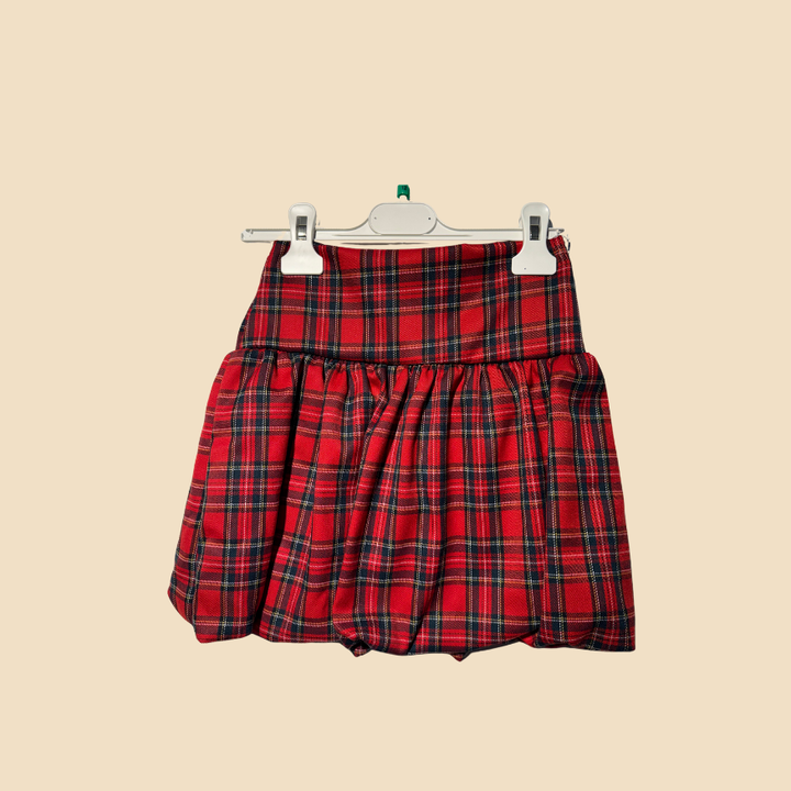 Gonna Scozzese Rosso a Palloncino