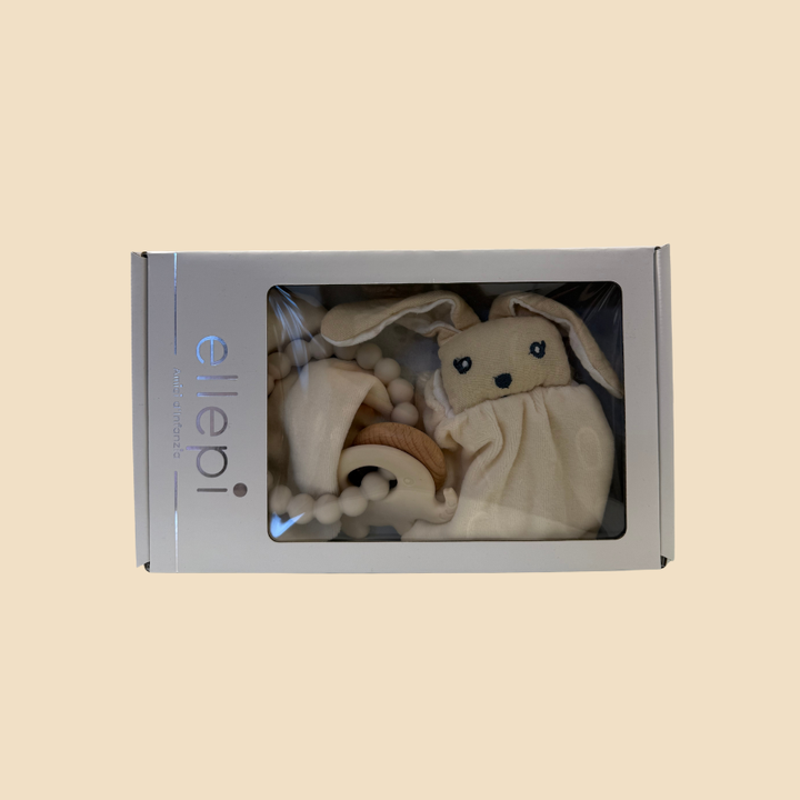 Set Neonato Ellepi – Doudou, Bavaglino e Massaggiagengive