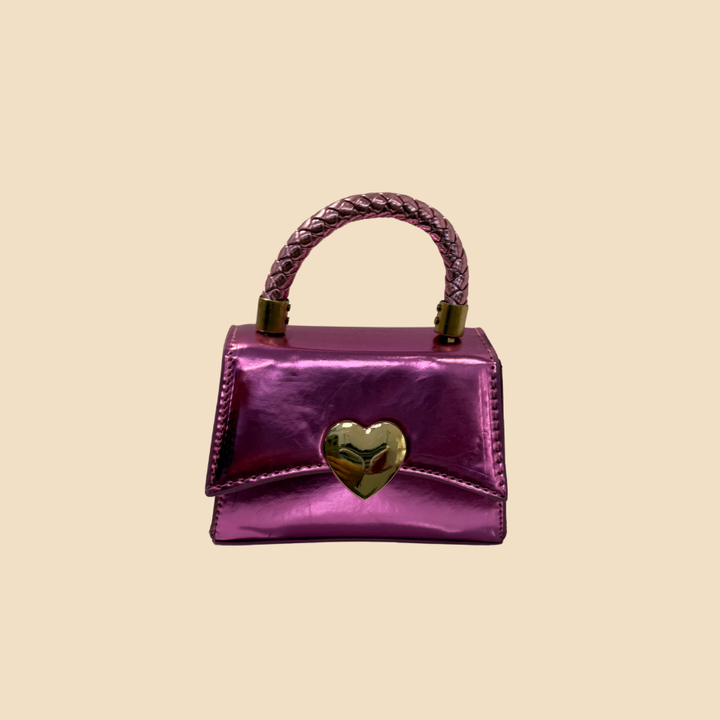 Borsetta Mini Glam Rosa con Cuore Dorato