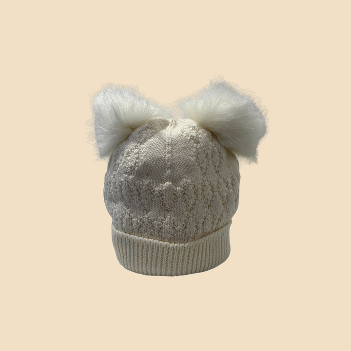 Cappellino Invernale Unisex con Doppio Pompon