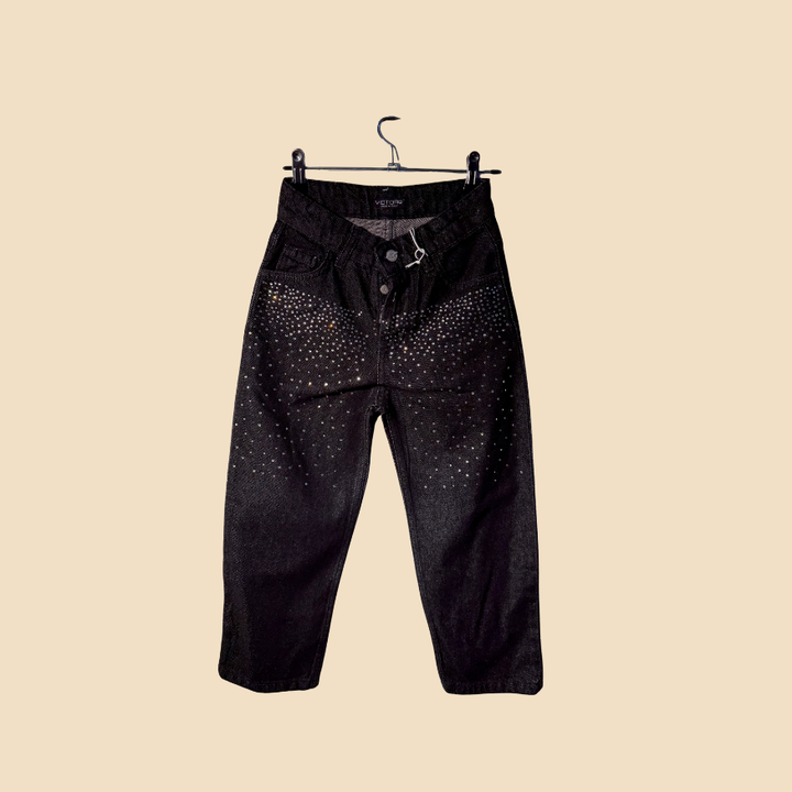 Jeans Nero da Bambino con strass