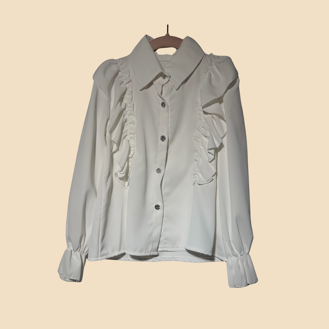 Camicia bianca con rouches